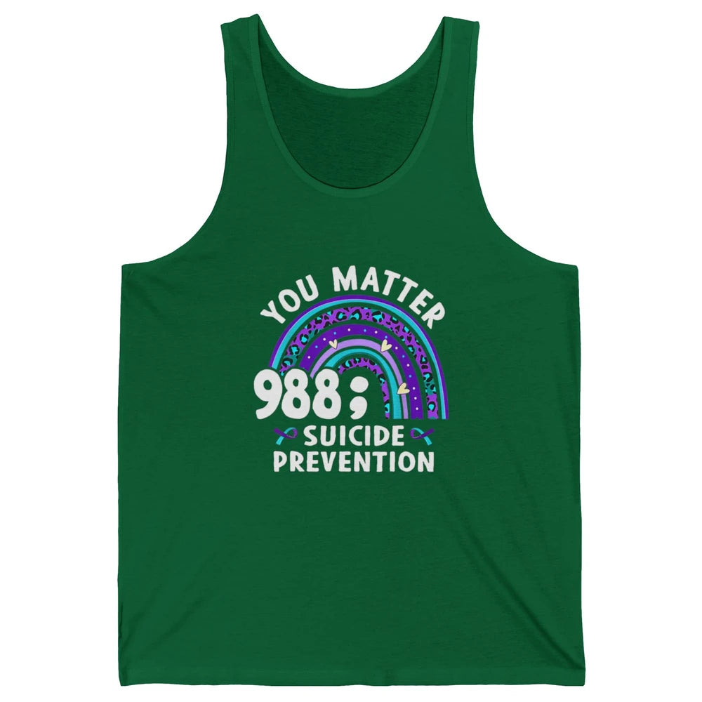 Suicide Prevention Month Hotline Semicolon Rainbow Warrior Unisex Jersey Tank