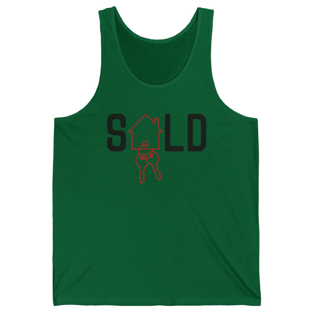 Sold House Hunting Realtor Real Estate Life House Investment Unisex Jersey Tank