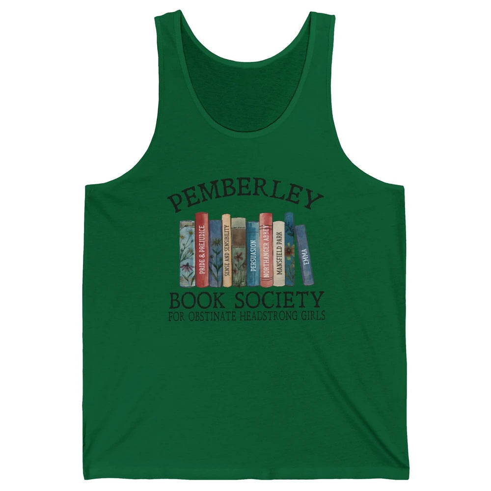 Retro Pemberley Book Society Book Reading Lovers Librarian Unisex Jersey Tank