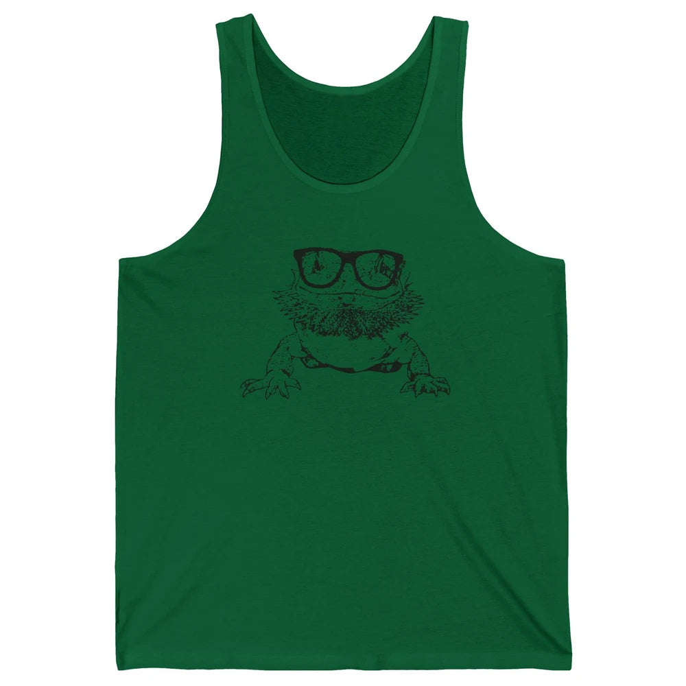 Bearded Dragon Glasses Animal Cute Bearded Dragon Owner Gift Unisex Jersey Tank