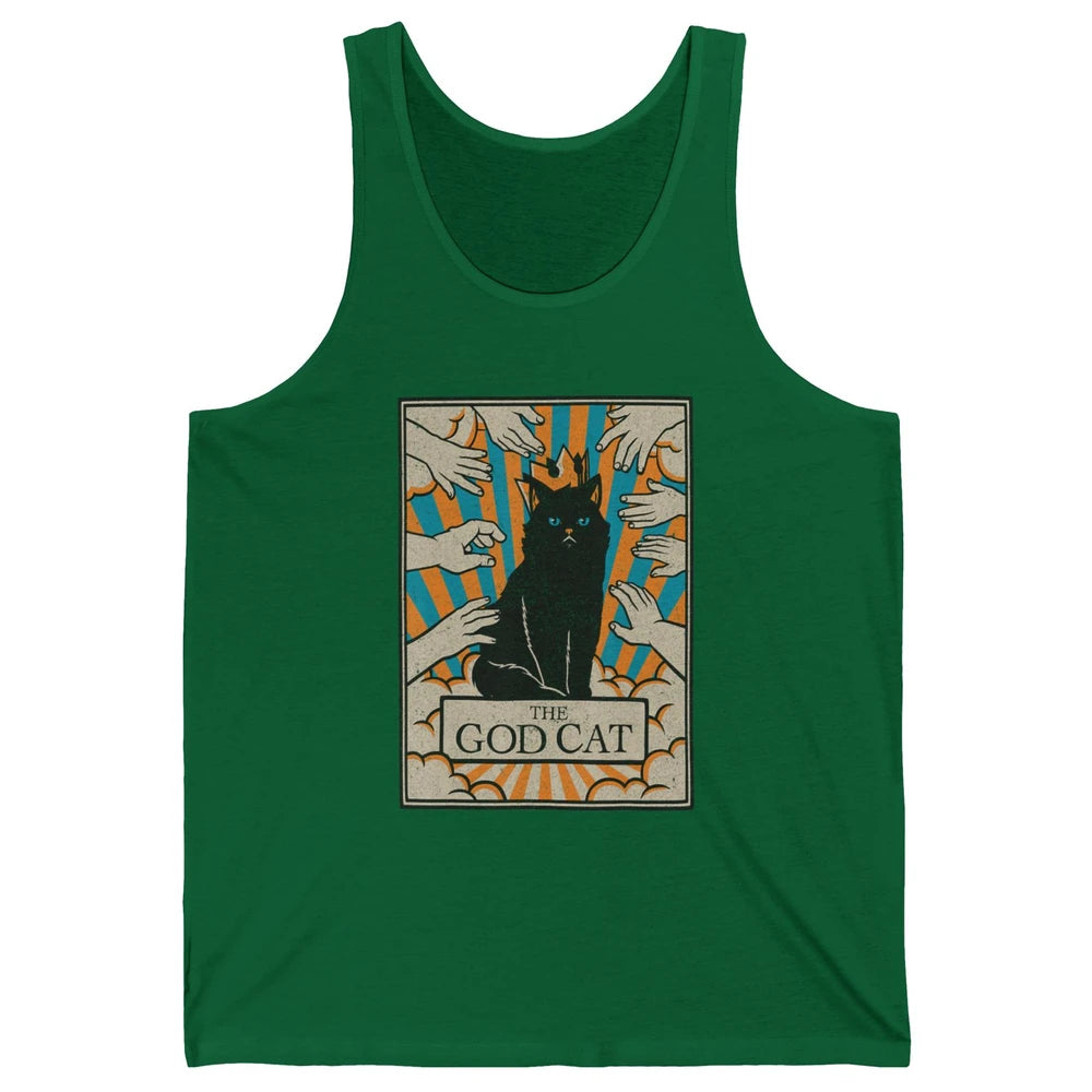 Astrology The God Cat Goth Tarot Card Reader Witchy Black Cat Gothic Sarcastic Unisex Jersey Tank