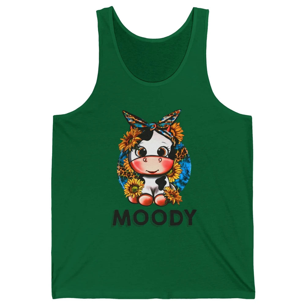 Sunflower Baby Cow Moody Highland Cow Heifer Western Cattle Unisex Jersey Tank