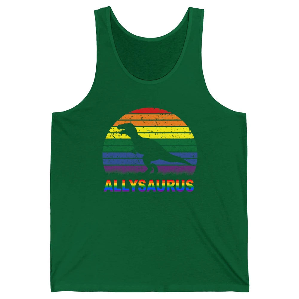 Vintage Allysaurus T-rex Dinosaur LGBT Gay Pride Month Unisex Jersey Tank