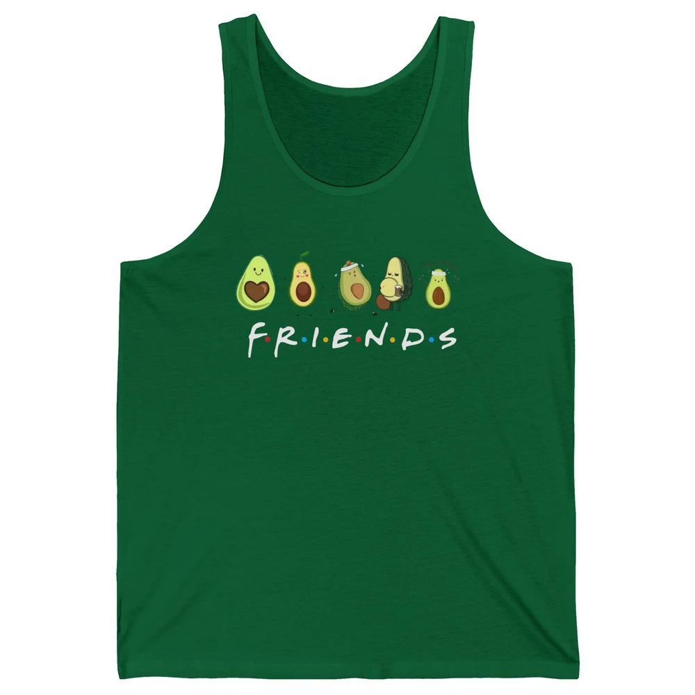 Avocado Friends Funny Avocado Running Drinking Avocado Lover Unisex Jersey Tank