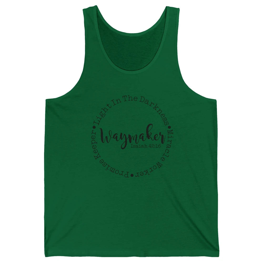 Way Maker Miracle Worker Promise Keeper Bible Christian Unisex Jersey Tank