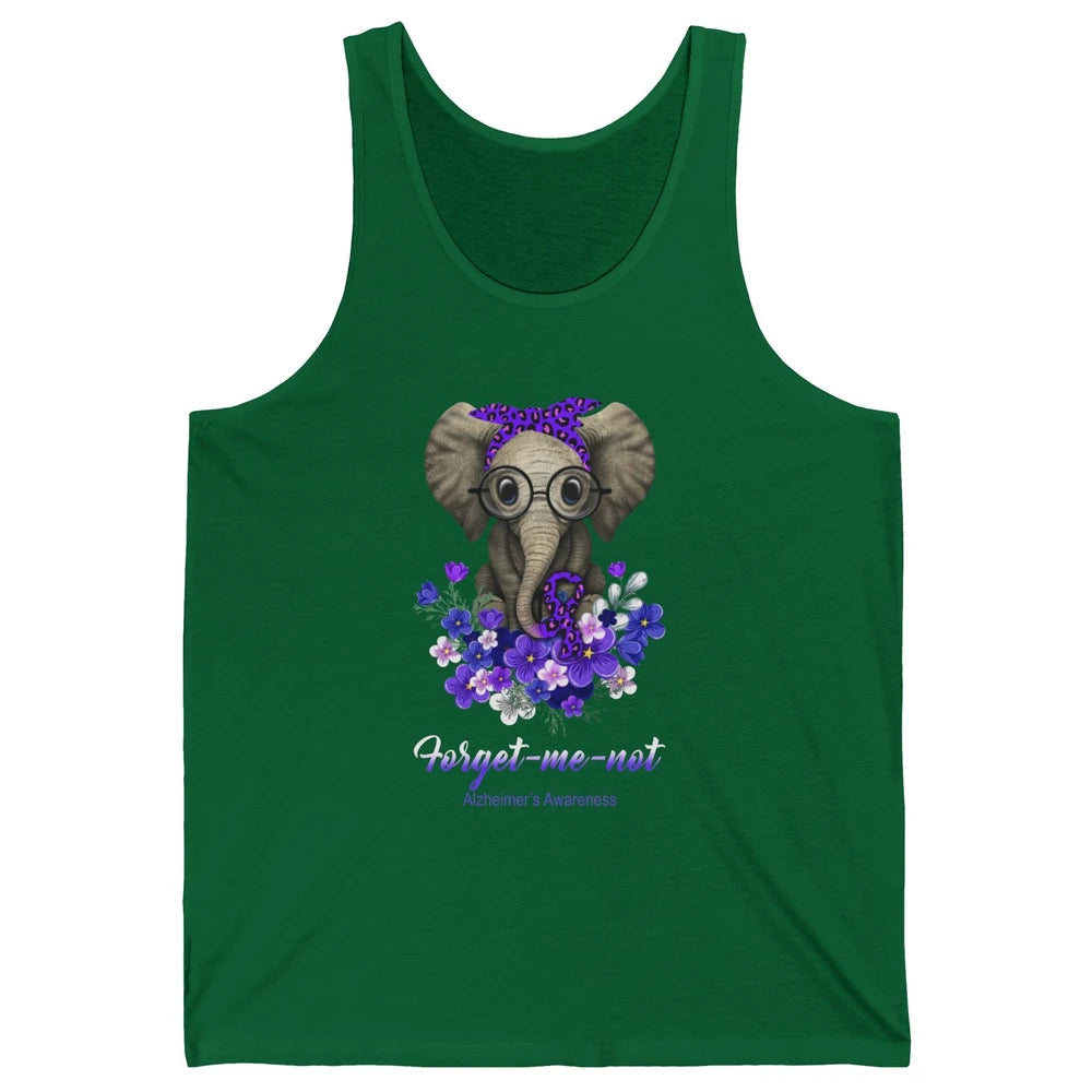 Alzheimer Awareness Purple Ribbon Elephant Forget Me Not Unisex Jersey Tank