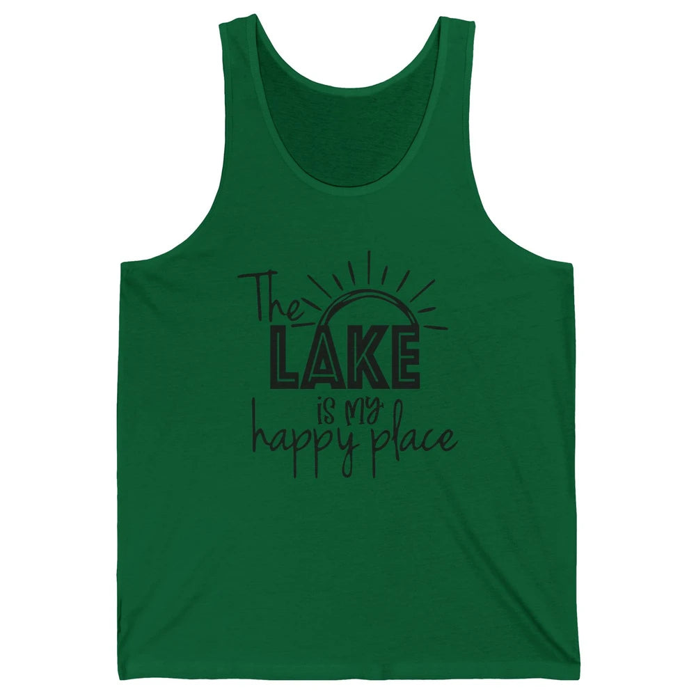 The Lake Is My Happy Place Summer Sunrays Lake Days Kayaking Unisex Jersey Tank