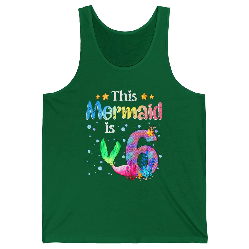 This Mermaid Is 6 Years Old 6th Birthday Boy Girl Gift Unisex Jersey Tank