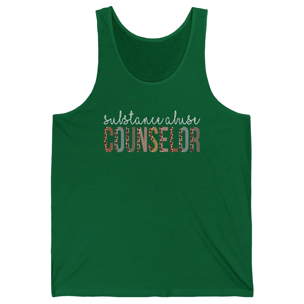 Substance Abuse Awareness Day Counselor Leopard Appreciation Unisex Jersey Tank