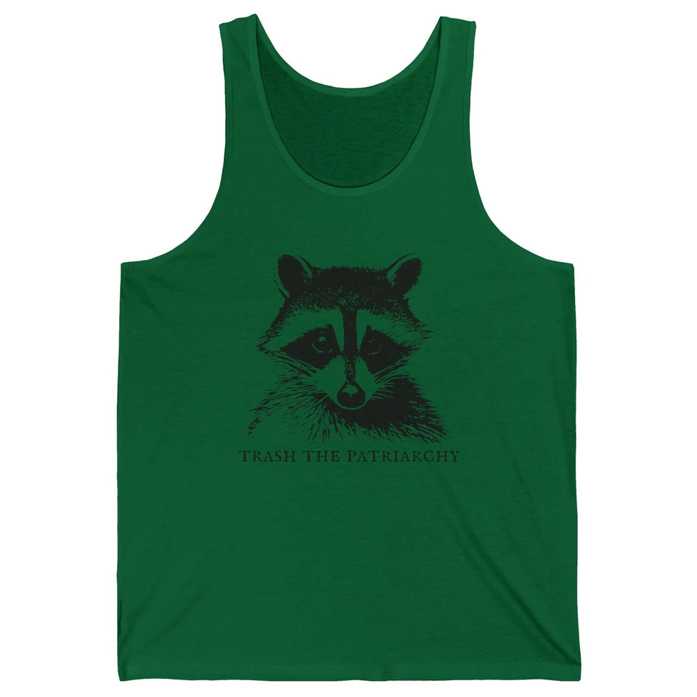 Trash The Patriarchy Funny Raccoon Leftist Feminist Democrat Unisex Jersey Tank