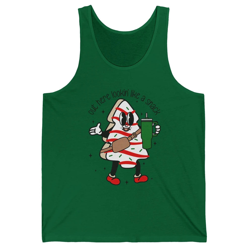 Funny Boo-jee Christmas Tree Cake Out Here Look Like A Snack Unisex Jersey Tank