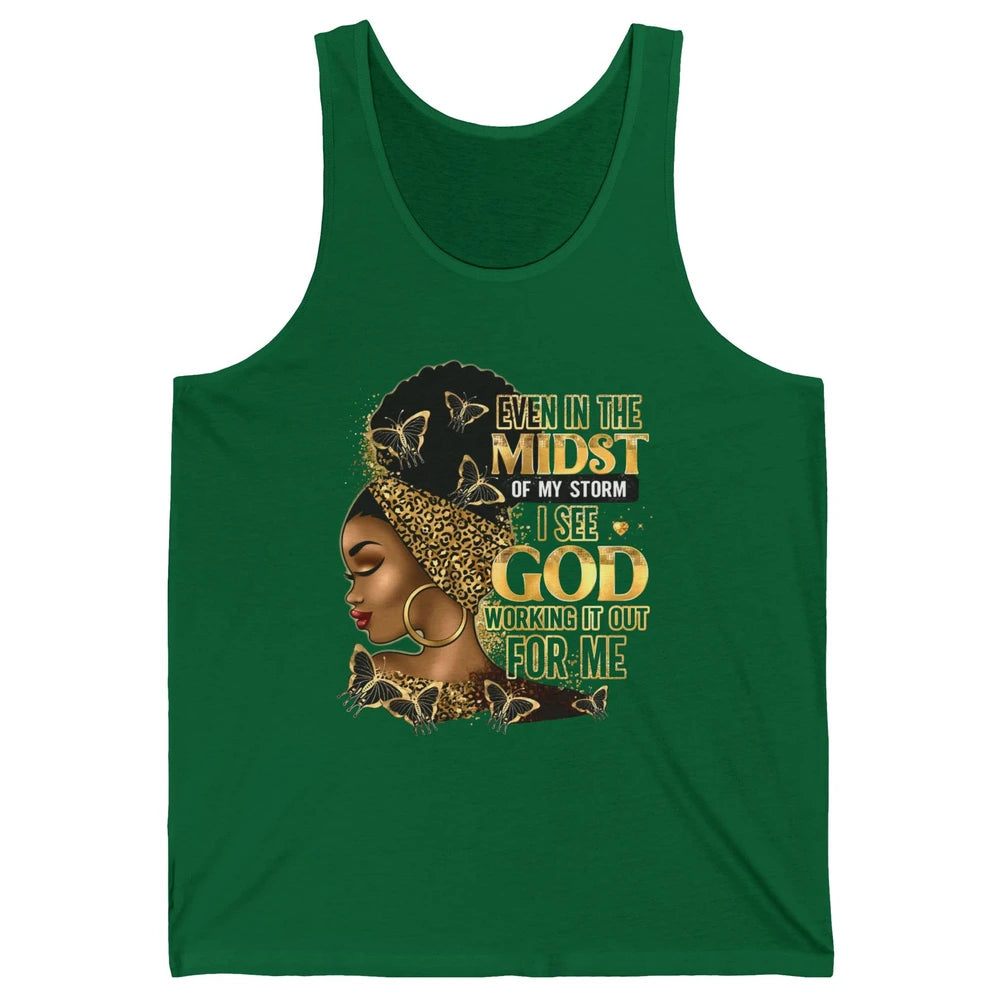 Black Girl Even In The Midst Of Storm I See God Religious Unisex Jersey Tank