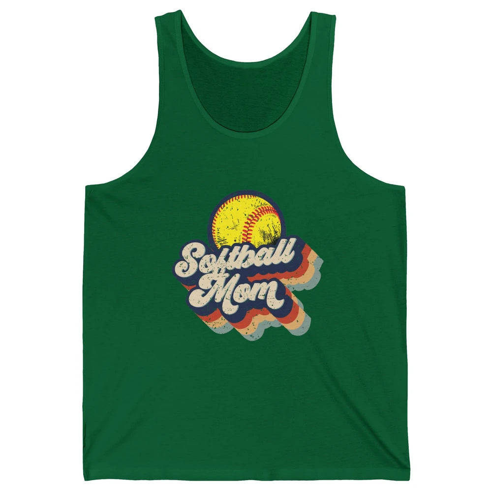 Retro Softball Mom Catcher Pitcher Mothers Softball Player Unisex Jersey Tank