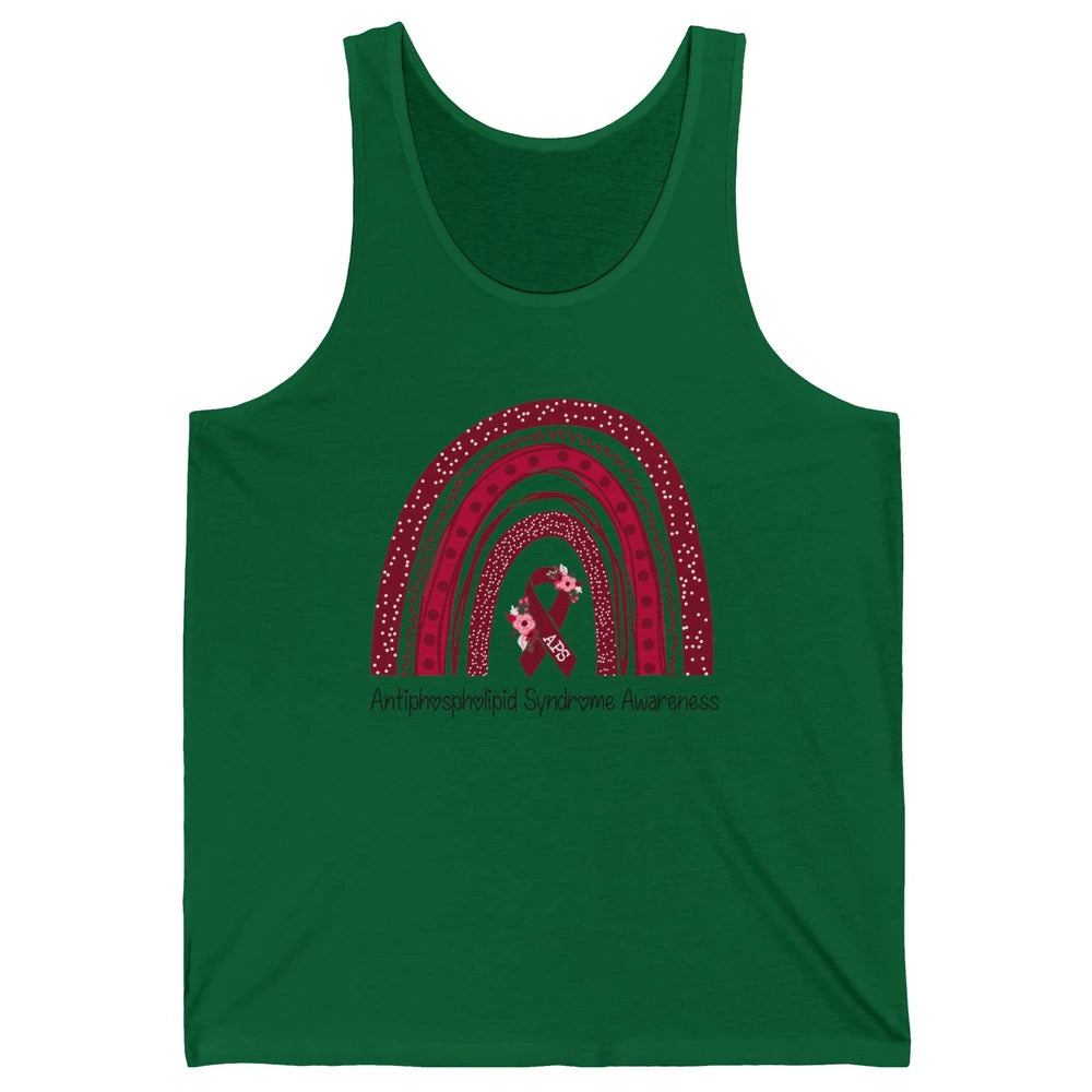 Antiphospholipid Syndrome Awareness APS Burgundy Rainbow Unisex Jersey Tank