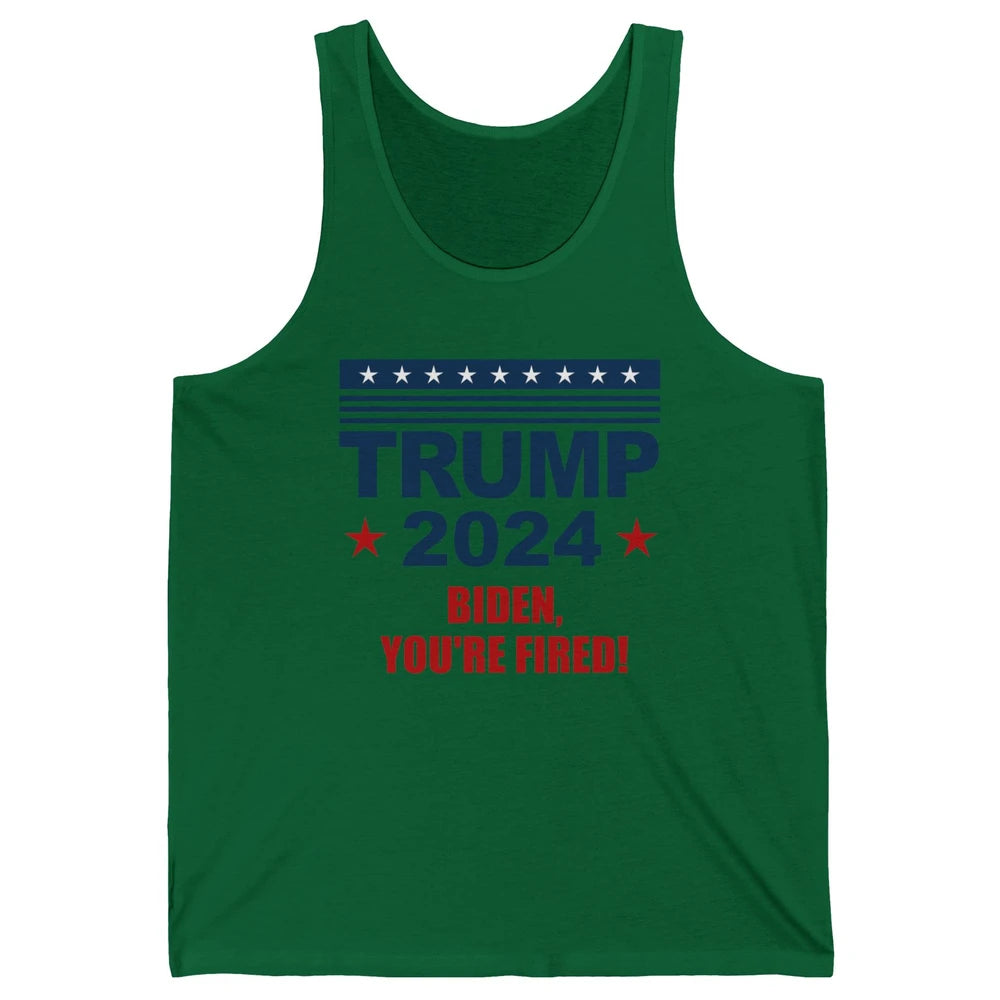 Retro US Flag Trump 2024 Return Biden You're Fired Patriot Unisex Jersey Tank