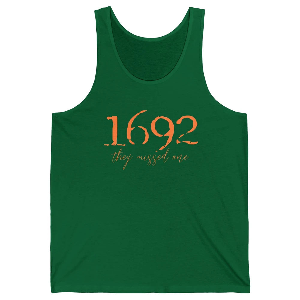 Retro Salem Witch 1692 They Missed One Halloween Witch Magic Unisex Jersey Tank