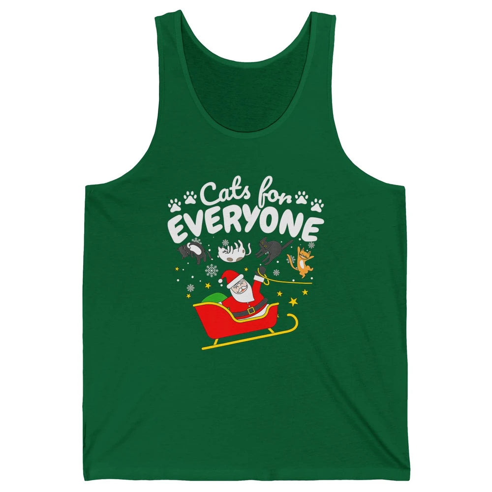 Merry Christmas Funny Cat For Everyone Santa Claus Reindeer Unisex Jersey Tank