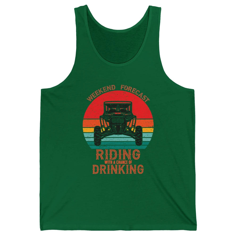 Vintage UTV Weekend Forecast Drinking Mud Riding SXS Life Unisex Jersey Tank