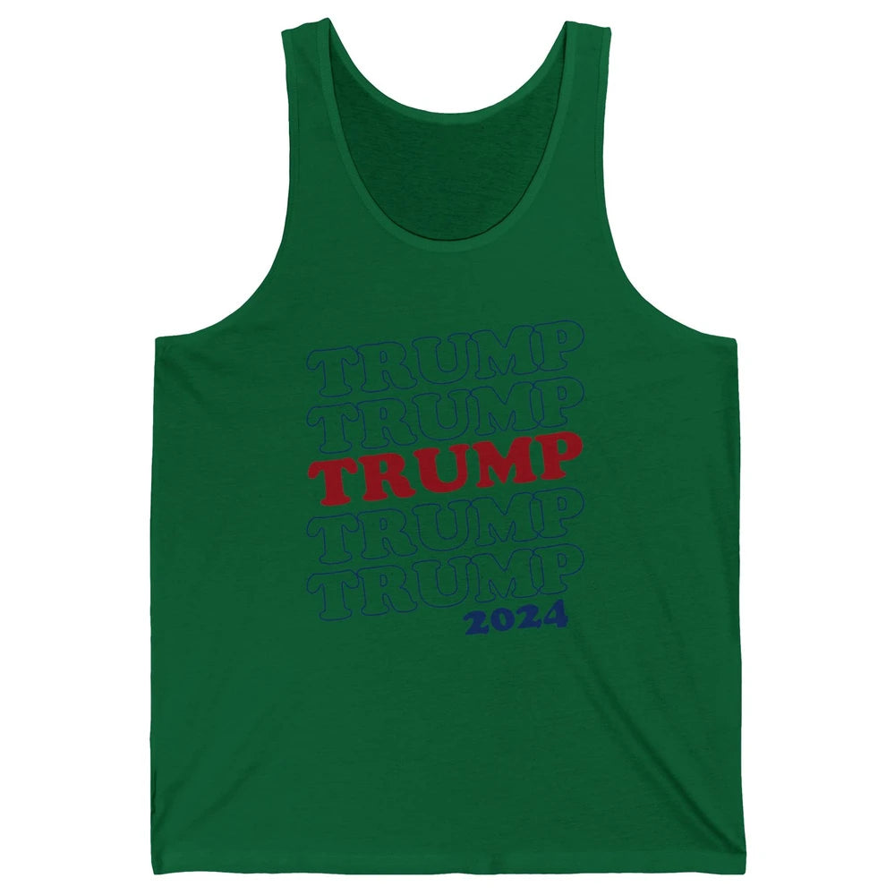 Trump 2024 Election MAGA I'll Be Back US Flag Trump Support Unisex Jersey Tank