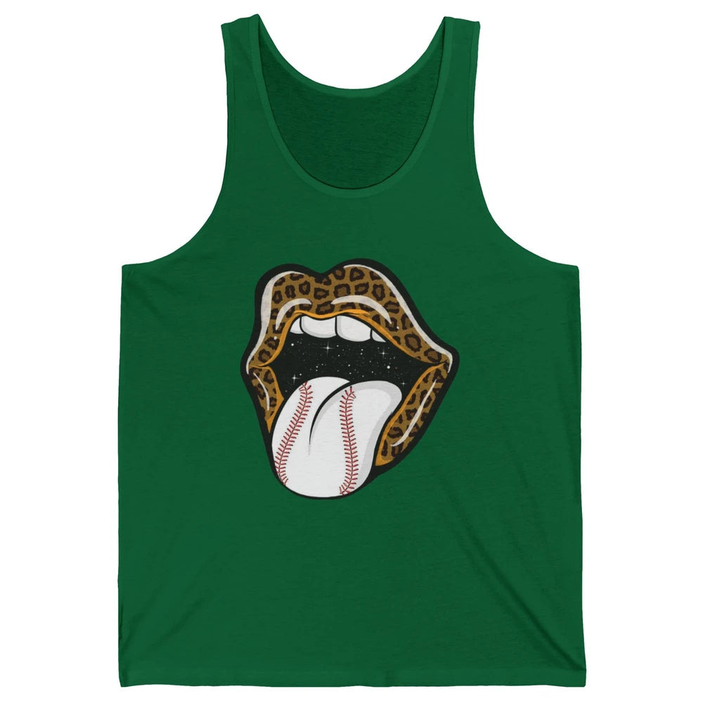 Baseball Lovers Leopard Lips Baseball Players Gift Unisex Jersey Tank