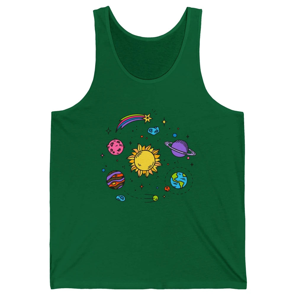 Solar System Space Galaxy Outer Space Astrology Astronauts Unisex Jersey Tank