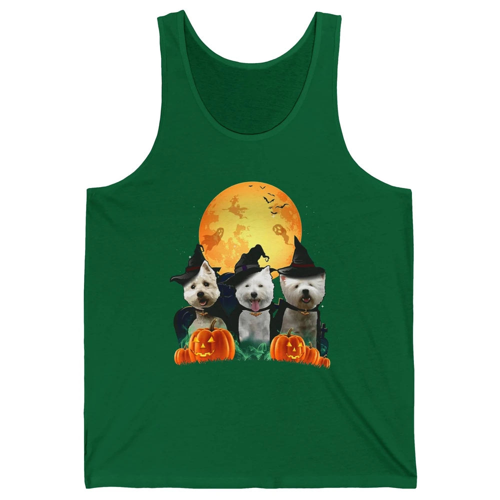 Westie Witch Pumpkin Jack-o-lantern Halloween Dog Mom Gift Unisex Jersey Tank