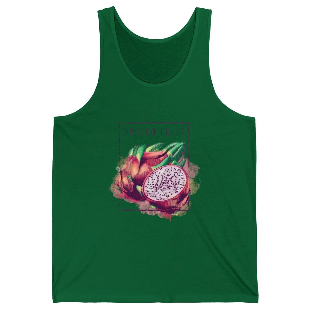 Watercolor Dragonfruit Tropical Paradise Summer Vegan Fruit Unisex Jersey Tank