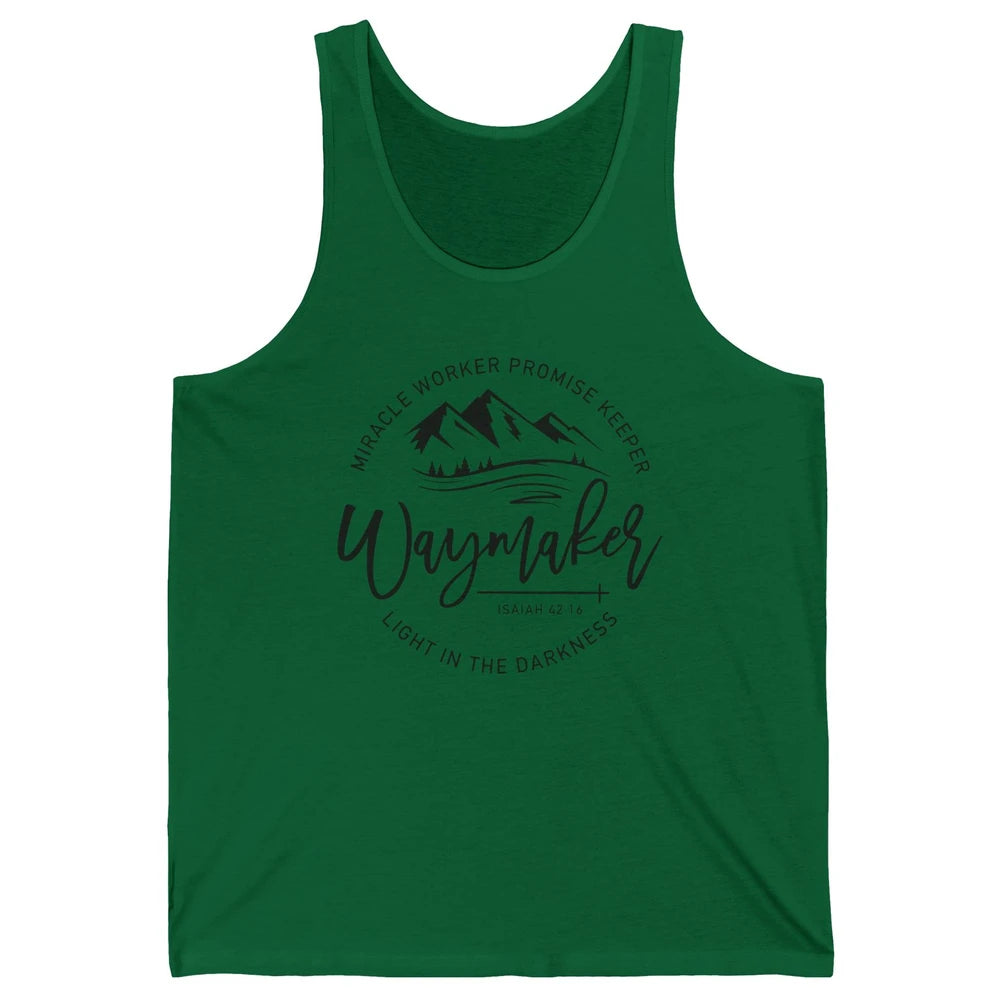 Waymaker Miracle Worker Light In The Darkness Bible Verse Unisex Jersey Tank