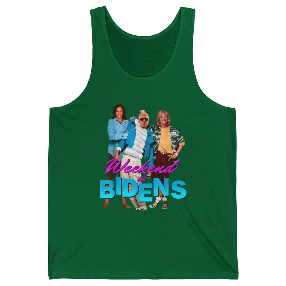 Weekend At Biden's Funny Joe Biden Anti Liberals Anti Biden Unisex Jersey Tank