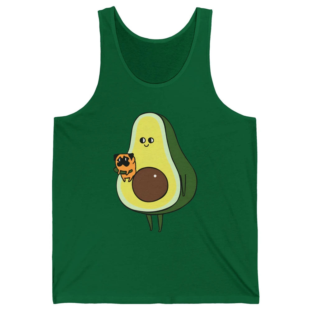 Avocado With Pug Funny Avocado Vegan Pug Lovers Gift Unisex Jersey Tank