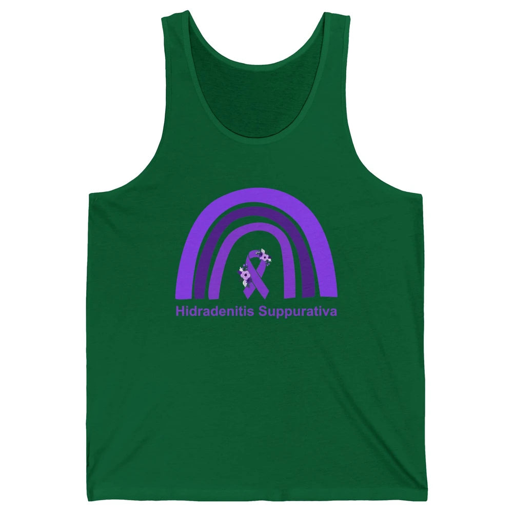 Small Fiber Neuropathy Awareness Floral Purple Rainbow Unisex Jersey Tank