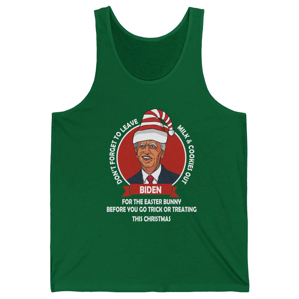 Funny Joe Biden Leave Milk Cookies For Halloween Anti Biden Unisex Jersey Tank