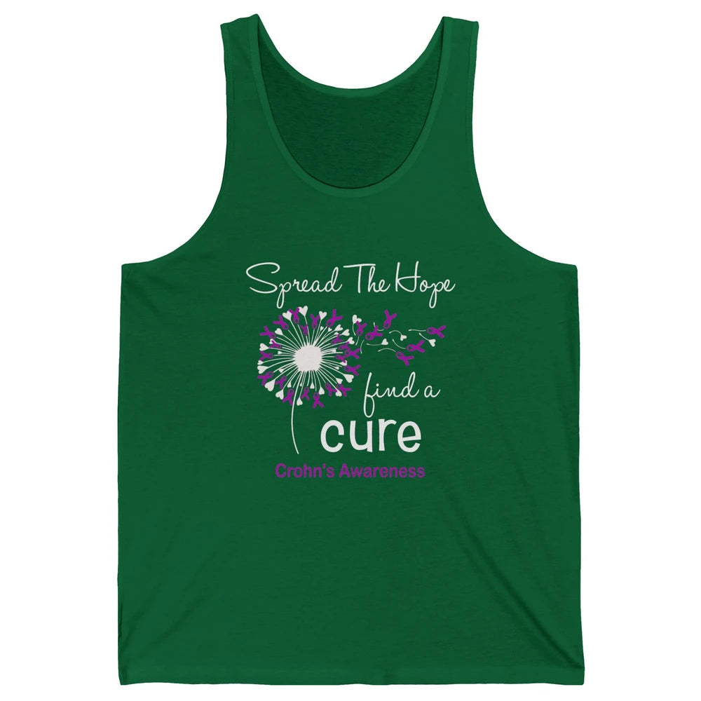 Spread Hope Purple Flower Warrior Crohns Disease Awareness Unisex Jersey Tank