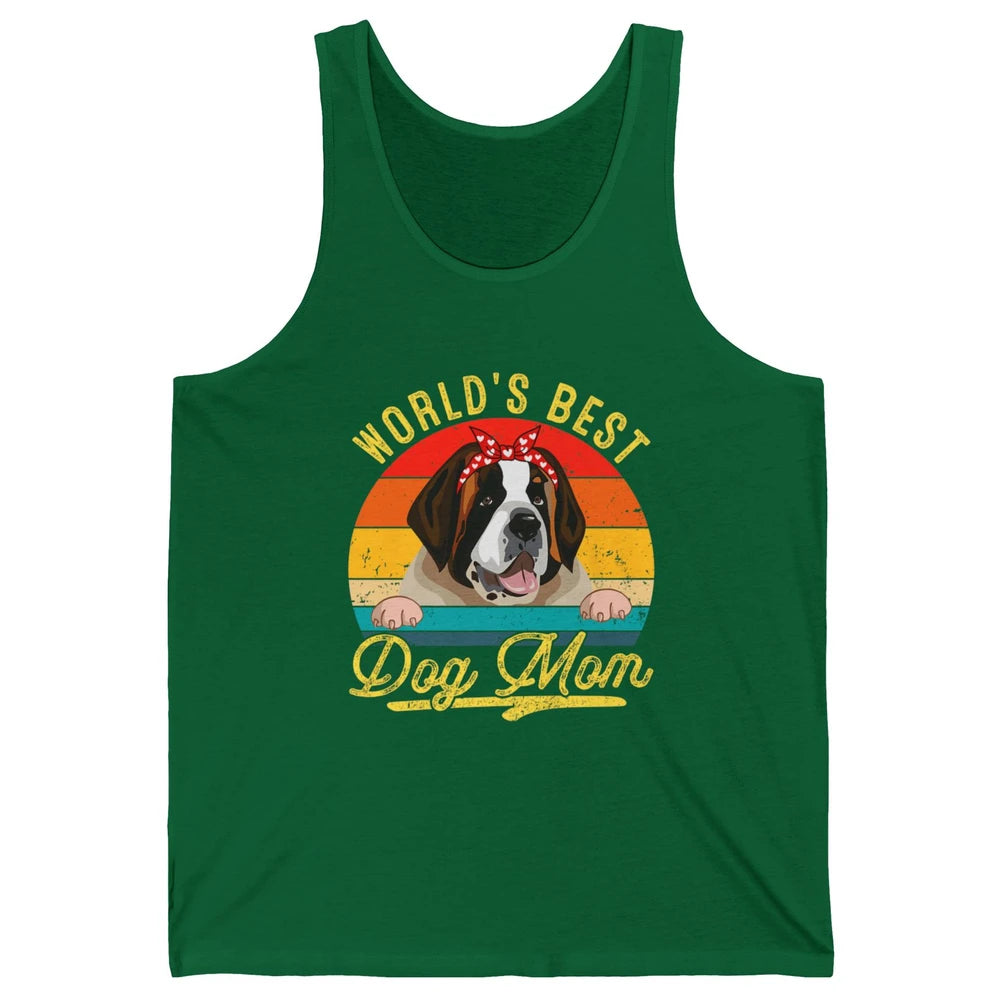 World Best Saint Bernard Dog Mom Funny Sunflower Mothers Day Unisex Jersey Tank