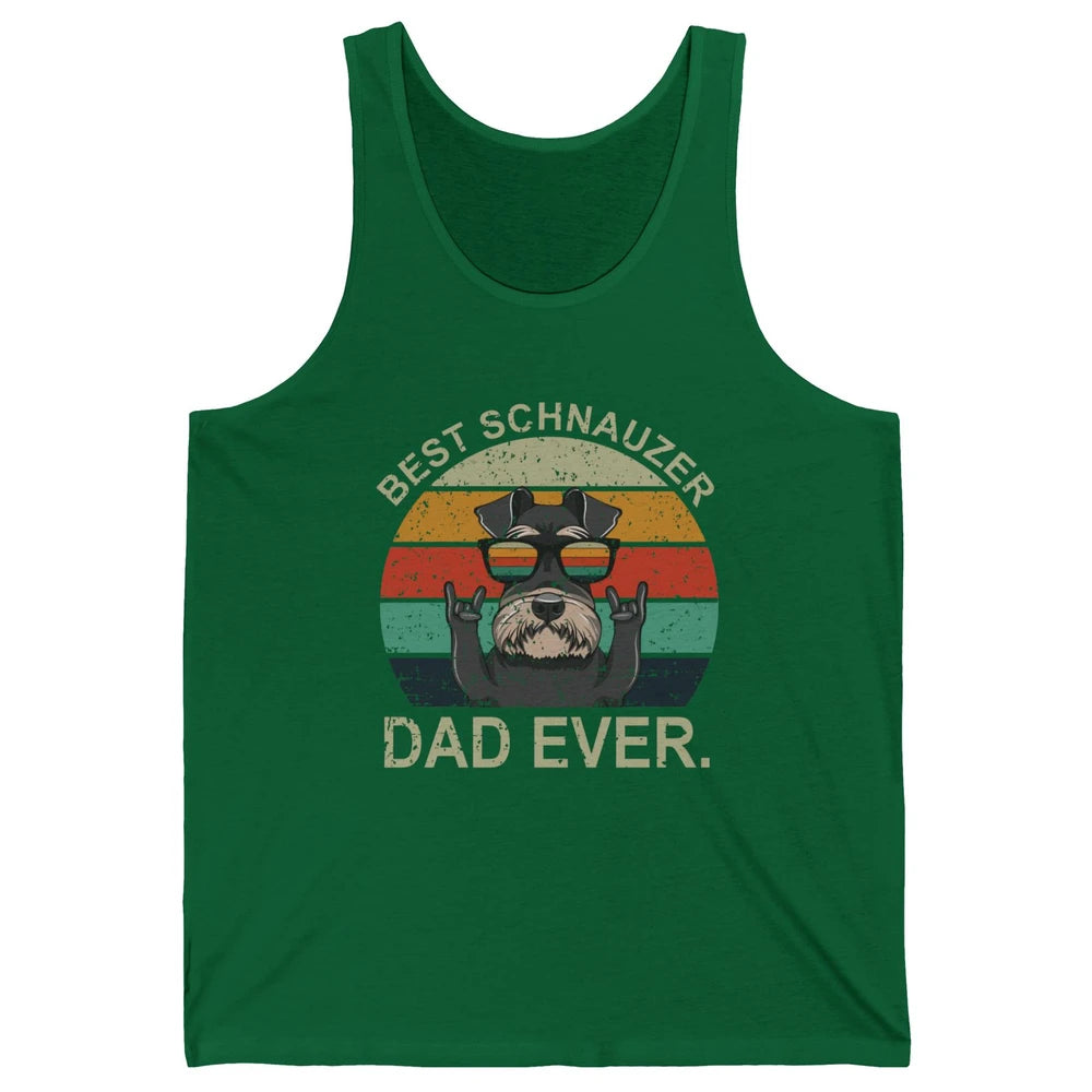 Vintage Sunset Best Schnauzer Dad Ever Father's Day Unisex Jersey Tank