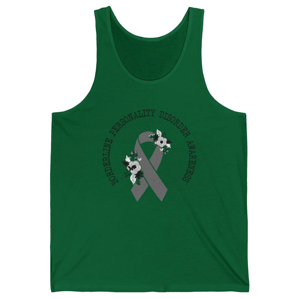 Borderline Personality Disorder Awareness BPD Gray Ribbon Unisex Jersey Tank