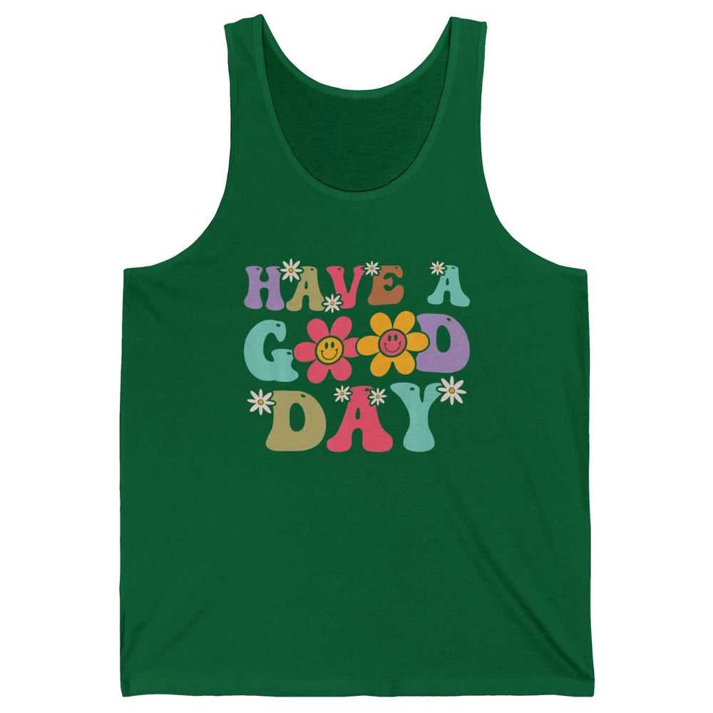 Smiling Face Daisy Have A Good Day Retro Positive Motivation Unisex Jersey Tank