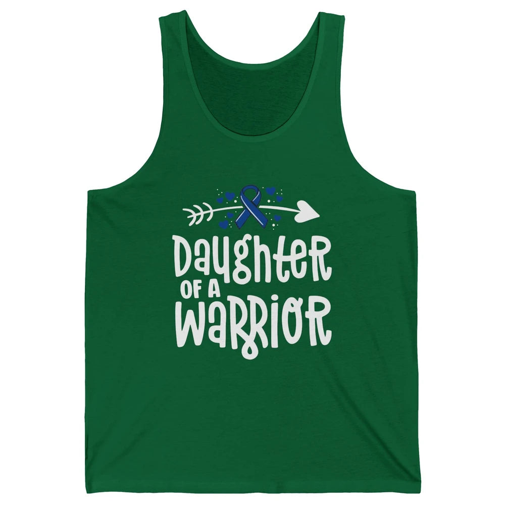 Warrior Daughter Colon Cancer Colorectal Dark Blue Ribbon Unisex Jersey Tank