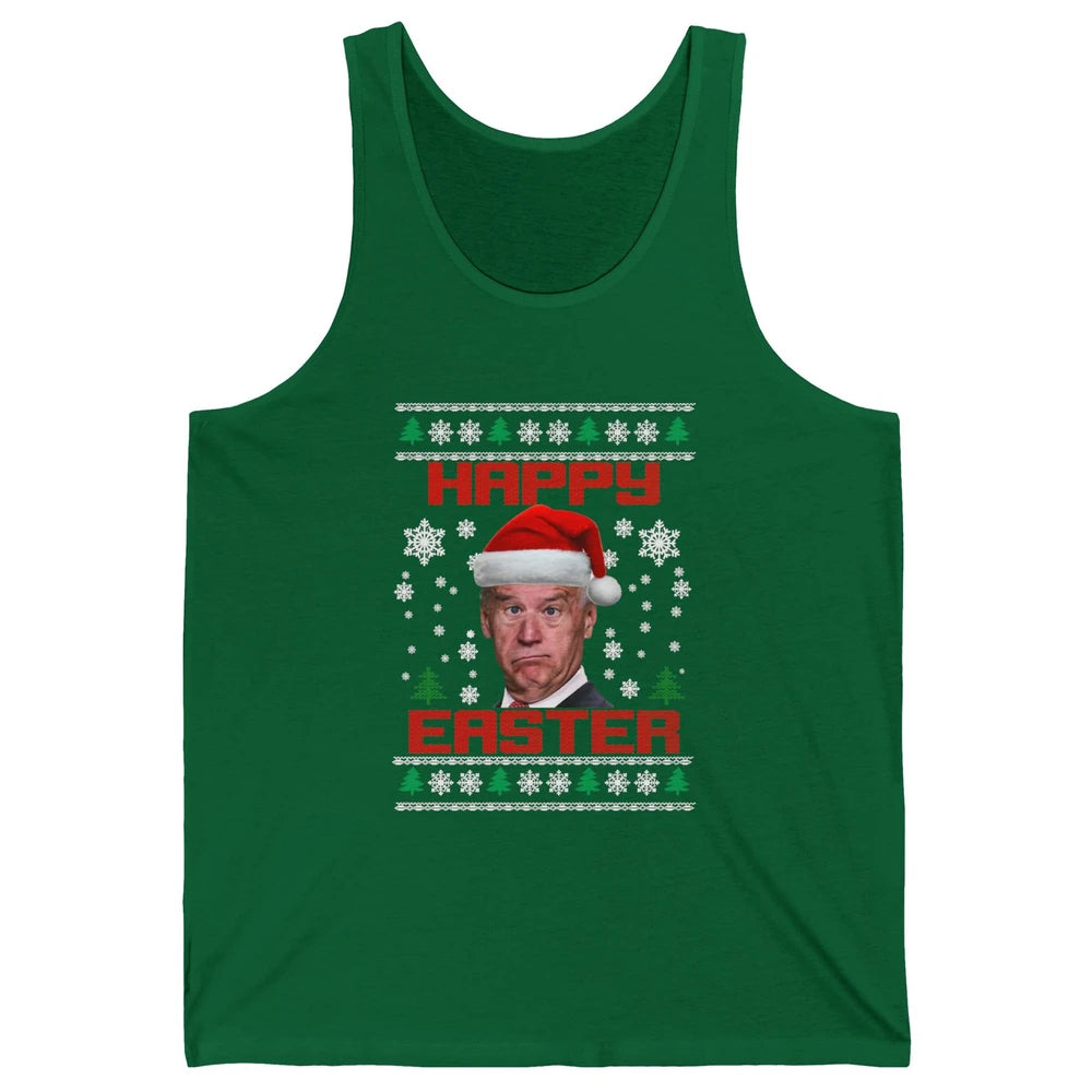 Funny Joe Biden Happy Easter Christmas Anti Joe Liberals Unisex Jersey Tank