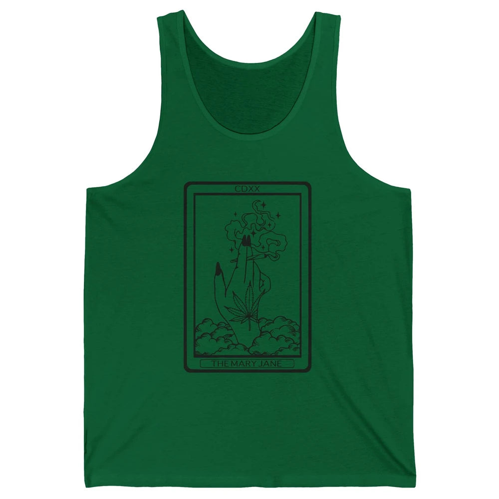 Vintage Weed Mary Jane Tarot Card Weed Smoker Smoking Lady Unisex Jersey Tank