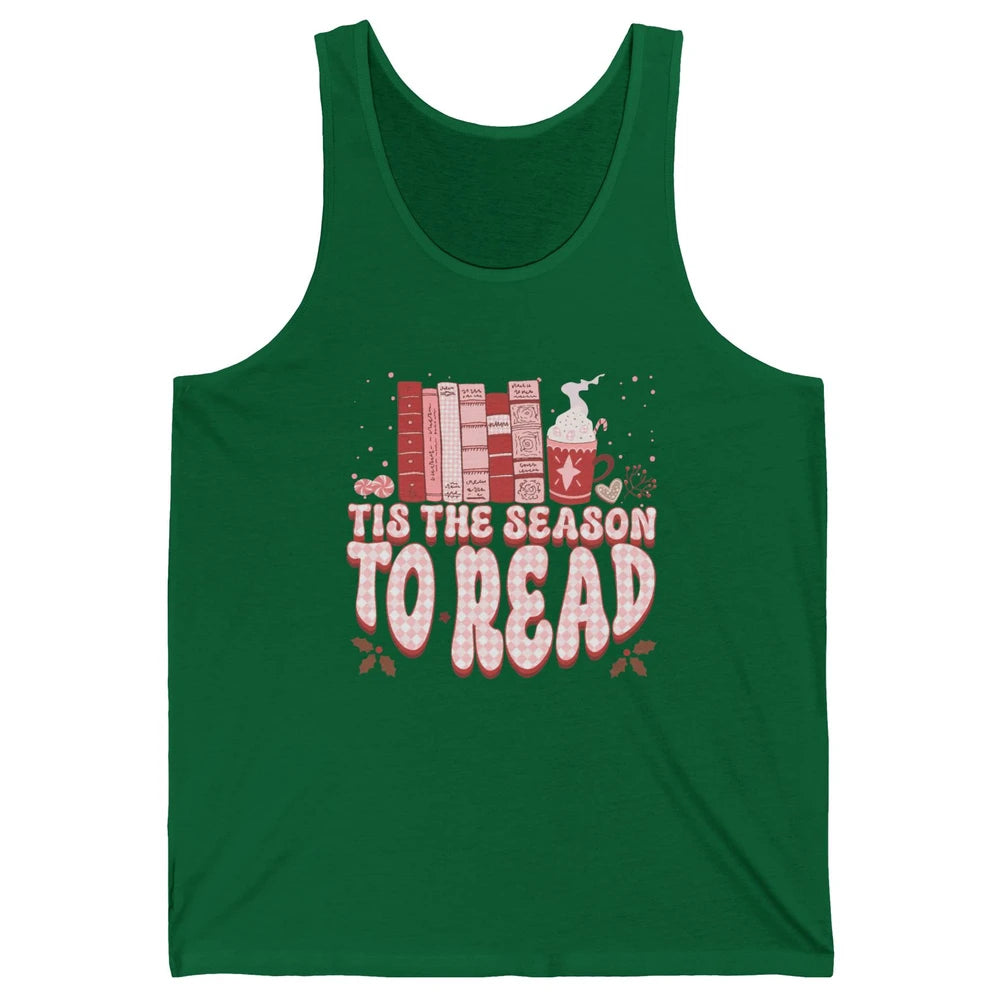 Tis The Season To Read Retro Christmas Book Reader Book Nerd Unisex Jersey Tank