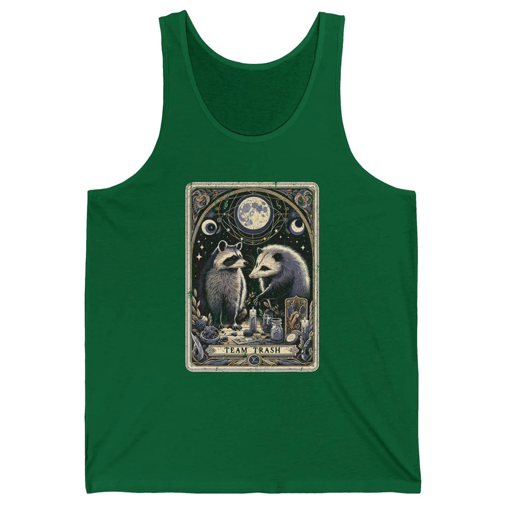 Team Trash Tarot Card Opossum Witchcraft Goth Possum Vintage Panda Raccoon Sarcastic Unisex Jersey Tank