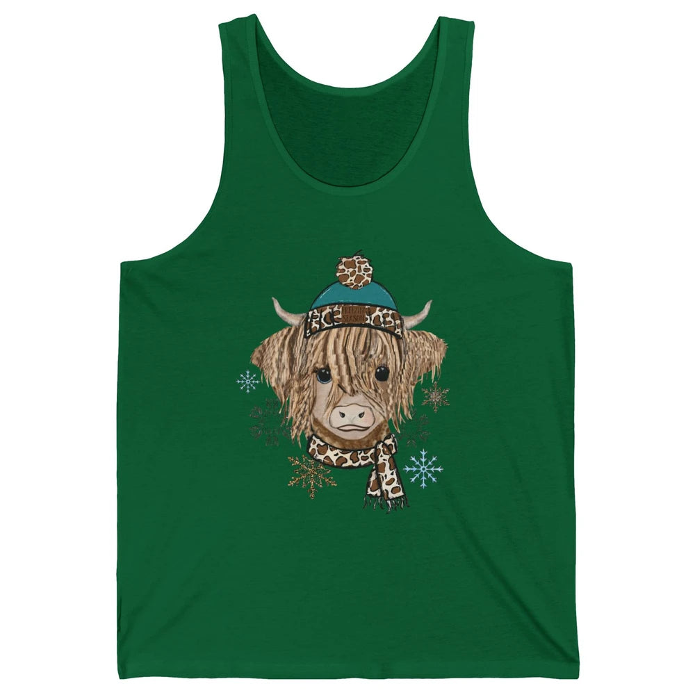 Baby Highland Cow I'm Freaking Freezing Christmas Winter Unisex Jersey Tank