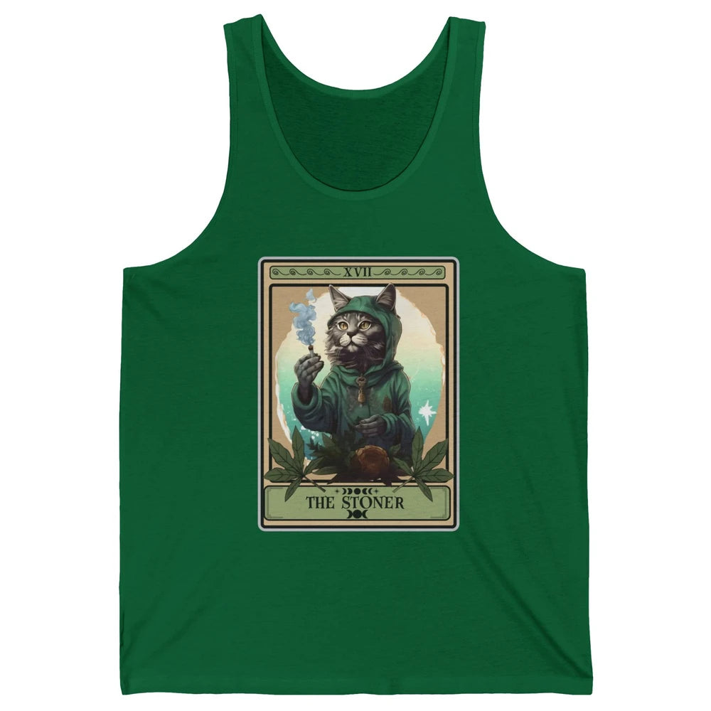 Vintage The Stoner Cat Tarot Card Weed Cannabis Marijuana Unisex Jersey Tank