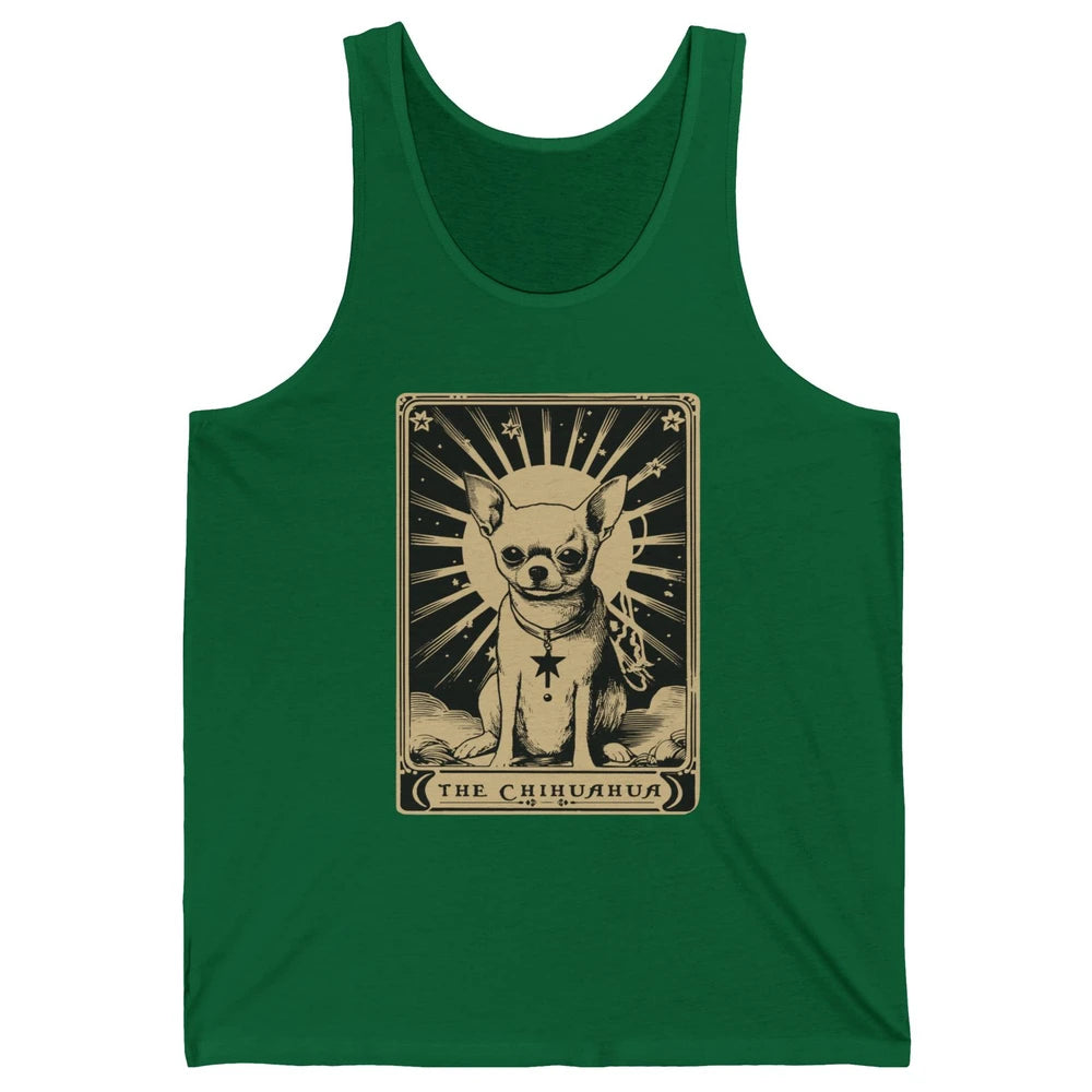 The Chihuahua Tarot Card Black Chihuahua Halloween Dog Mom Unisex Jersey Tank