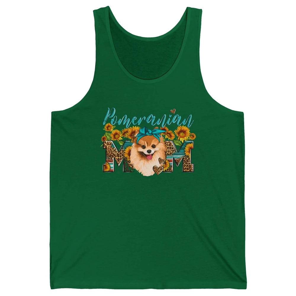 Sunflower Leopard Pomeranian Mom Western Pomeranian Dog Lady Unisex Jersey Tank