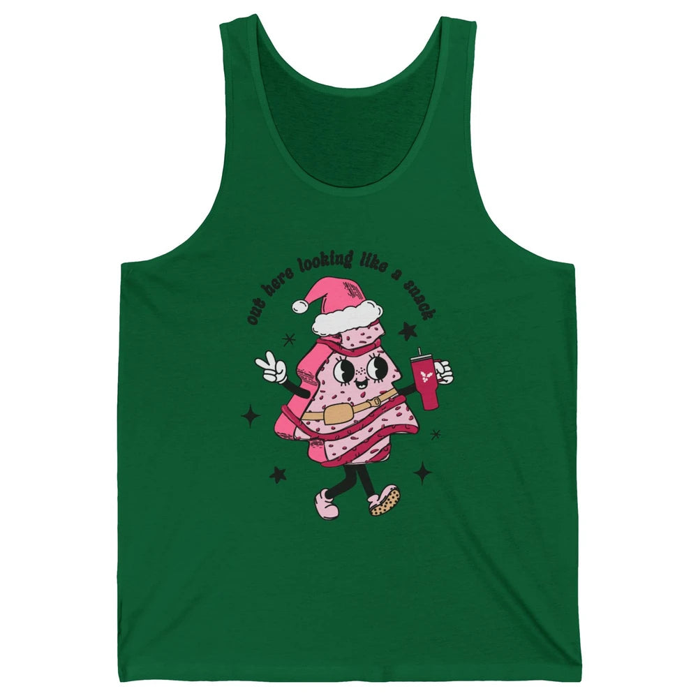 Funny Boo-jee Christmas Tree Cake Out Here Look Like A Snack Unisex Jersey Tank