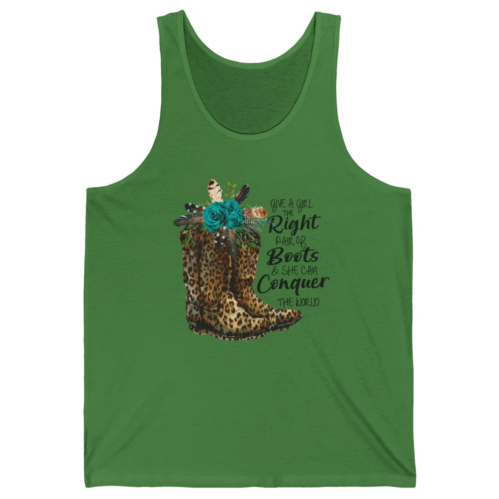 Western Cowgirl Give A Girl Right Pair Of Boots Cowboy Boots Unisex Jersey Tank