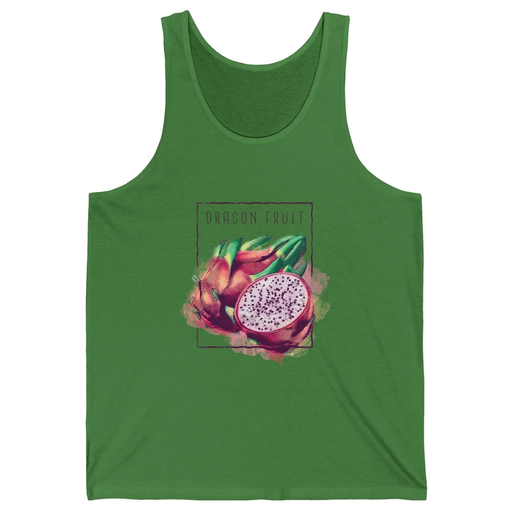 Watercolor Dragonfruit Tropical Paradise Summer Vegan Fruit Unisex Jersey Tank