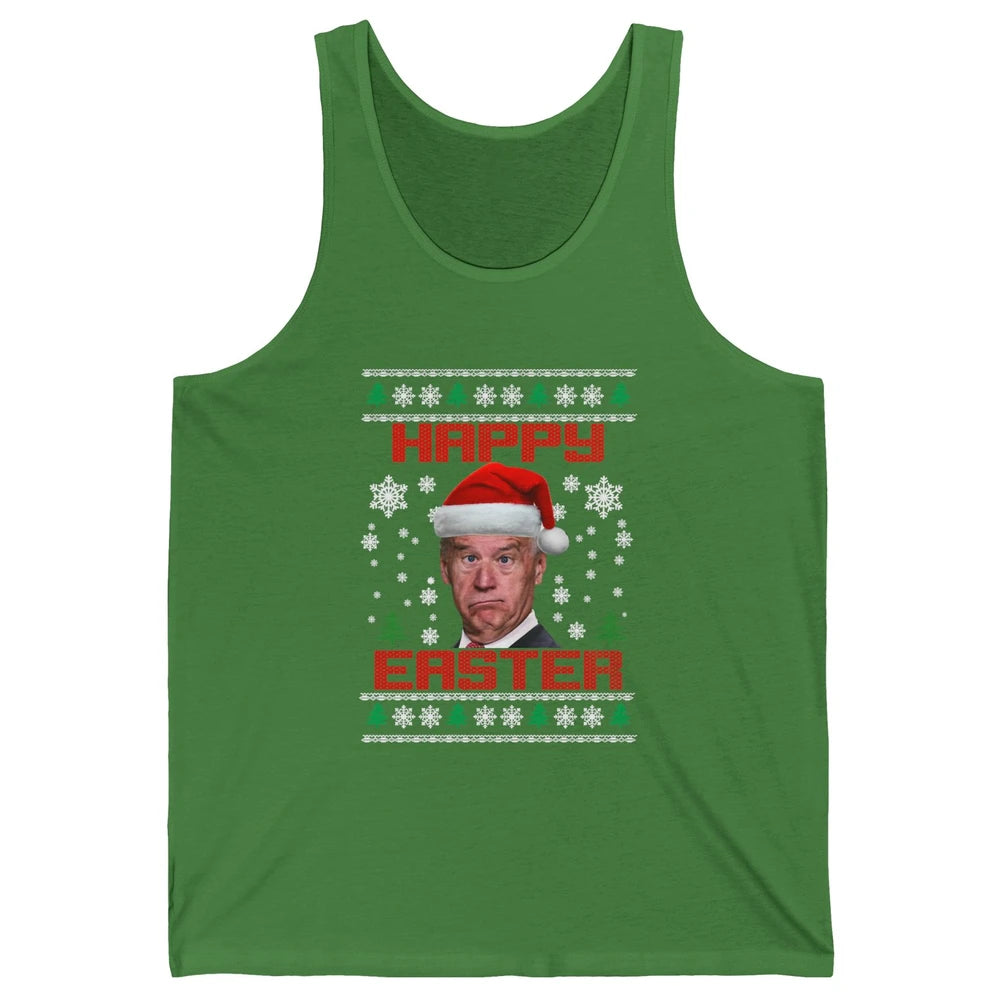 Funny Joe Biden Happy Easter Christmas Anti Joe Liberals Unisex Jersey Tank